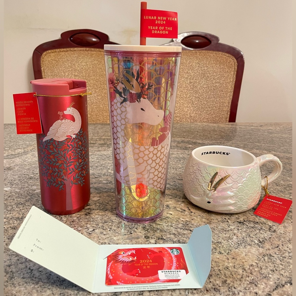 Starbucks 2024 Year of the Dragon Collection Full Set Cup Tumbler Mug ✨